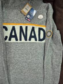 Canadiana Geographic Men's Grey Canada Sweater