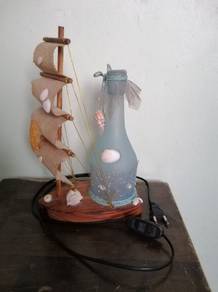 Vintage Lamp Bottle Sailing Boat