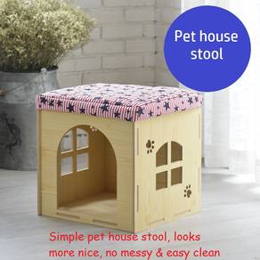 Wooden Pet house Stool, Cat Kennel, Sangkar Kucing