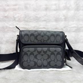 Coach Charcoal Mens Sullivan Flap Crossbody bag