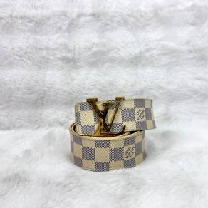 LV Belt Azure White (Gold Buckle)