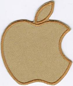 Apple Logo GOLD Badge Iron On Embroidered Patch