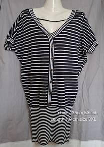 black and white striped dress