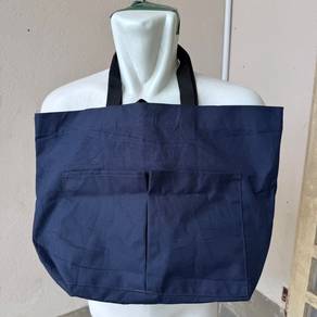 MUJI Pinto navy canvas tote bag