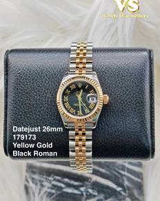 Rolex Datejust 26mm 179173 half gold Black roman