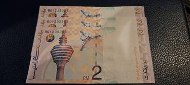 MY RM2 3 SET Ringgit Siri 8 1996-98 UNC PREFIX BQ