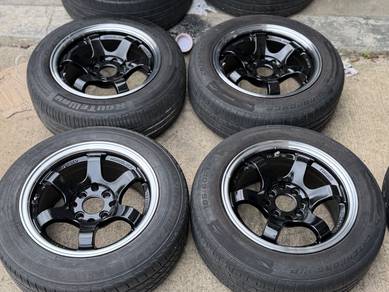 Sport Rim 14 Second Volk Rays TE37 Rota Siap Tayar