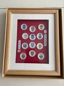 Chinese 12 Zodiac Opera Masks Framed Artwork