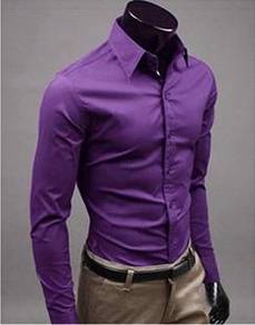 A0515 PURPLE FORMAL BUSINESS LONG SLEEVE SHiRT🔥