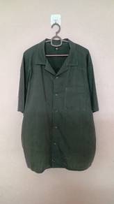 uniqlo modal cotton open collat shirt dark gray XL