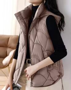 Winter vest women Korean style puffy hooded