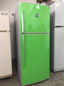 Sharp green fridge 2 doors Peti Sejuk Ais