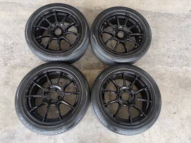 Rim ze40 gloss black 16 inch tayar toyo tahun 2024