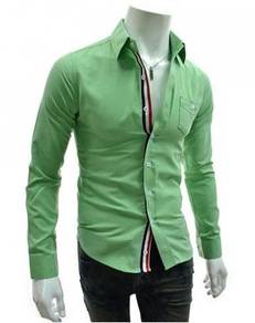P0535 Stylish Formal Green Men's Long Sleeve Shirt
