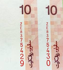 Set 2 RM10 replacement ZE siri ke-11 Zeti UNC
