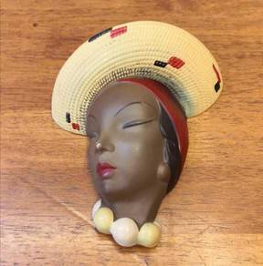 Pasu vintage BOSSONS Capri head pottery vase
