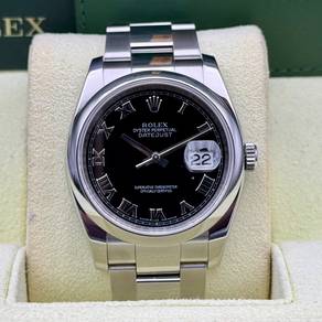 Rolex Datejust36 Smooth Bezel Black Roman 116200