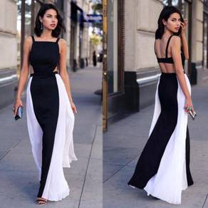 White Black Prom Evening Dress RBP1015