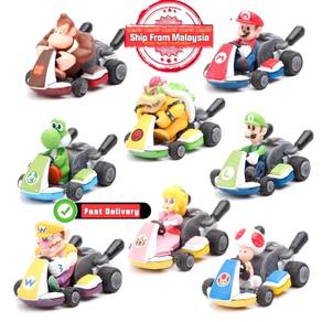 8pcs/set Super Mario Cartoon Pull Back Cars Racing