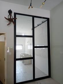 Sliding Door Bilik Penjabat (Aluminium-Kaca)