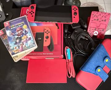 Nintendo Switch OLED Red + 512GB SD + 2 Games