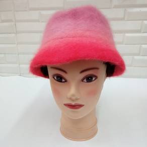 LANVIN Paris Angora Blend Red Gradient Hat