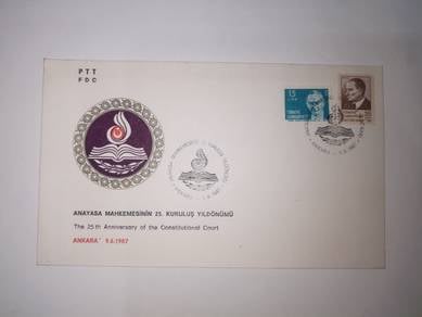 FDC Stamp Turkiye 1987 Constitutional Court