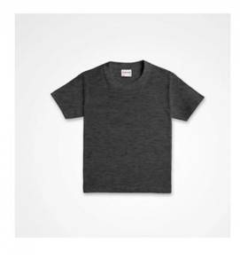 Plain kid's t-shirt round neck dark grey melange