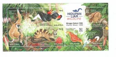 Miniature Sheet Wildlife Malaysia 1996