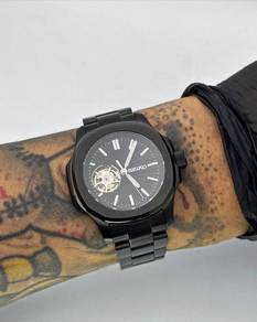 Custom Seiko Mod 40mm Blacken Open-Heart Naut