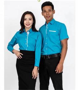 Baju Kemeja Korporat Female FC992 Sky Blue White