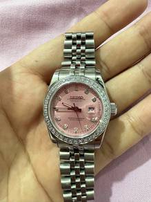 SEIKO MOD Datejust 31mm Pink Dial Diamond Bezel