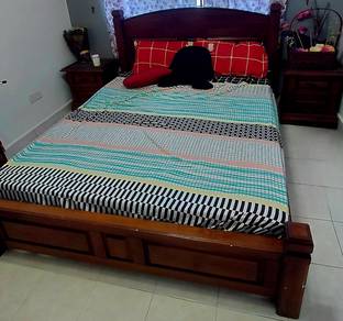 Set bilik Tidur Kayu Solid/Gaya Jati/Jati Vintage