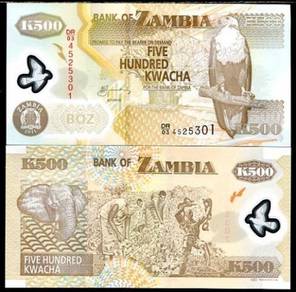 Zambia 500 kwacha 2008 p new polymer unc