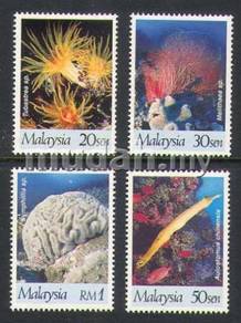Mint Stamp Year of Reef Malaysia 1997 light toned