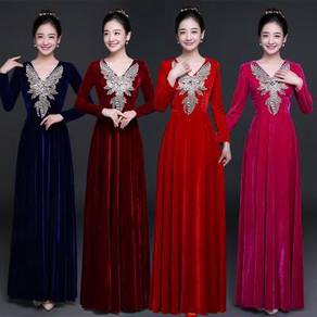 Muslimah long sleeve prom dress gown RBMWD0122