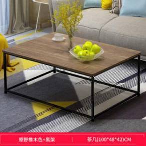 Brown tea rectangle Table Coffee desk shape meja 1