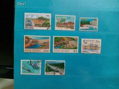 Set of 8 Malaysia stamps, year 1979/94