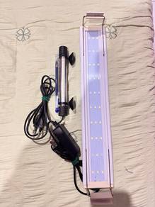 lampu aquarium , hangging filter & heater