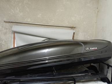 Roof Box Taka (carbon) 420L serta Roof rack Taka