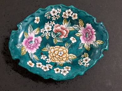 Oval Ceramic Flower Plate (New)