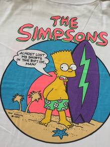 T-shirt Simpsons Surf boy print besar vintage 90s