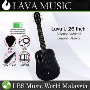 Lava U 26 Inch Electric Acoustic Tenor Ukulele BK