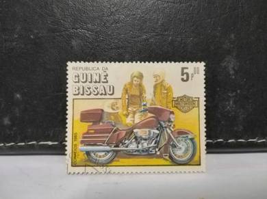 1985 Guinea Bissau Stamp Motorcycle Harley Davidso