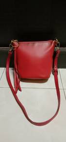Coach Leather Sling Bag red colour
