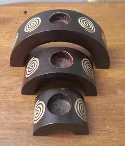 Nesting wooden candle holder 3