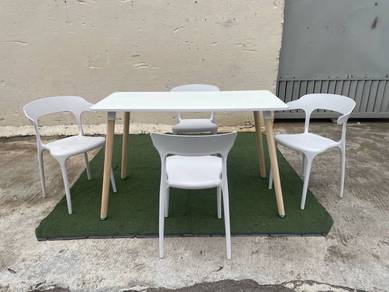 TM35S12W NEW * Meja Makan Dining Table 1+4 Chairs