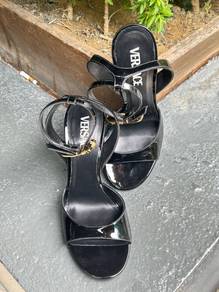 Versace Safety Pin Black Patent Leather Stiletto