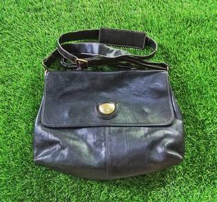 Vintage black leather sling bag