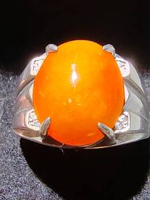Giok Jadeite Burma Asli (Type A) Merah Ais